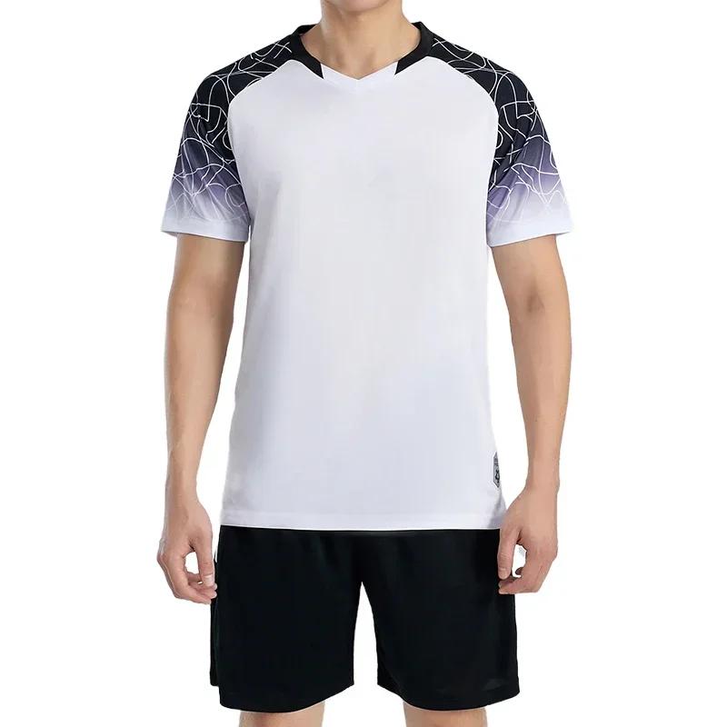 Fußballtrikot Set für Herren Fußball Trainingsanzug Trikot Set Schnelltrocknend Atmungsaktiv Mann Kinder Team Training Fußball Uniform