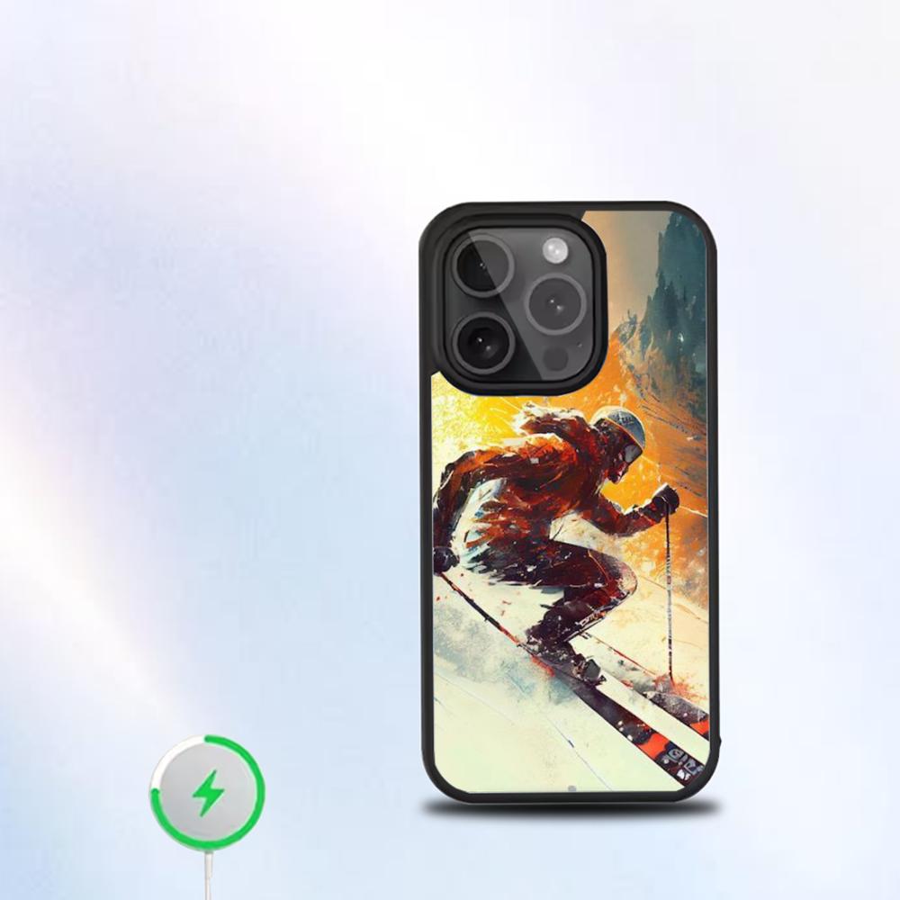 Ski Neige Snowboard Ski Coque de Téléphone Pour IPhone 16 15 14 13 12 11 Pro Mini Max Couverture Magnétique Souple