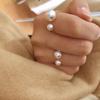 Korean Style Trendy Party Street Shoot Imitation Pearl Adjustable Size Finger Ring Fashion Accessories Opening Ring Jewelry