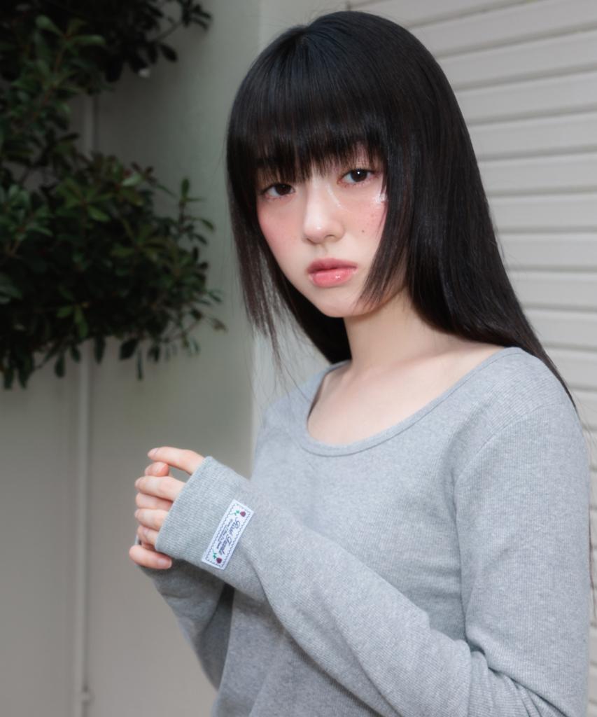ROSEFRANTZ Essential Rose Label Long Sleeve [Gray]