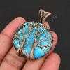 Turquoise Gemstone Tree of Life Wire Wrapped Pendant Handmade Copper Pendant Gift for Women Men