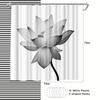 Black And White Shower Curtain Lotus Floral Shower Curtain 72X72Inch Polyester Fabric Bathroom Decor
