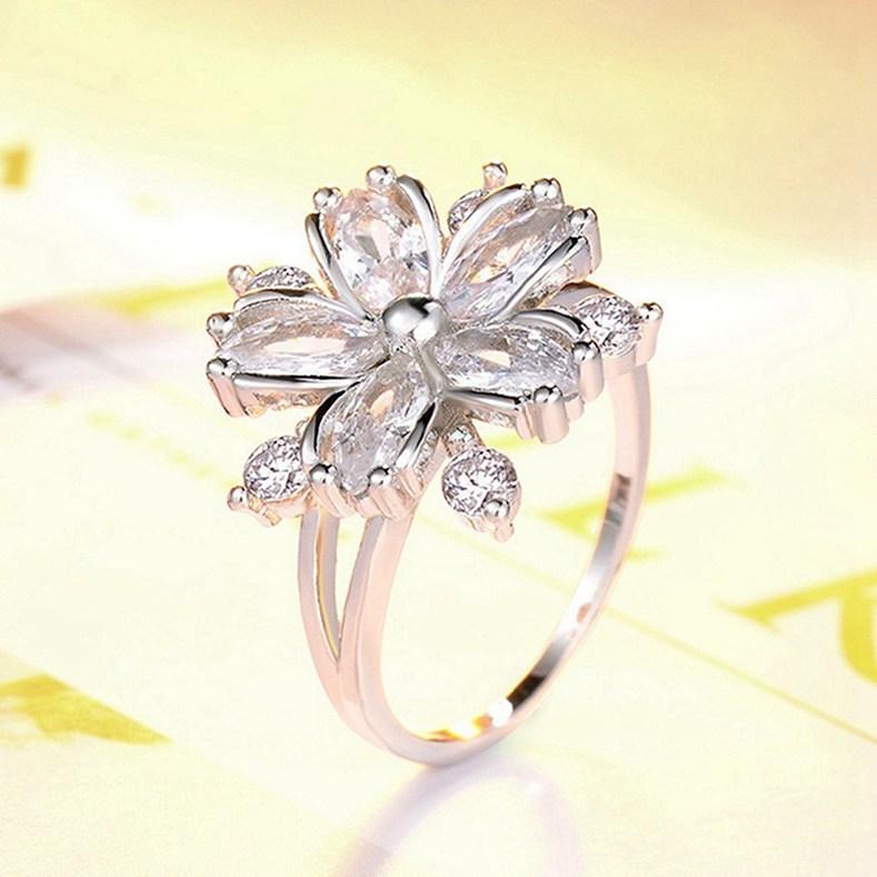 European and American Creative Ladies Temperament Flower Ring Fashion Anniversary Gift KTJ