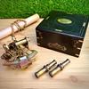 Antique Brass Nautical Sextant with Wooden Box – Gift for Him, Dad, Husband, Captain & Navy Officer, Retirement Maritime, Navigation Decor