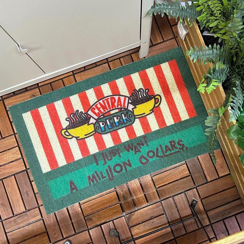 Funny Welcome Doormats Real World Quote Design Checkerboard Pattern Colorful Mats for Home Entryway Decor