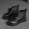 GKTINOO 2024 Women Platform Boots Chunky Motorcycle Genuine Leather Booties Female Height Flat Shoes Ladies Botas Combat