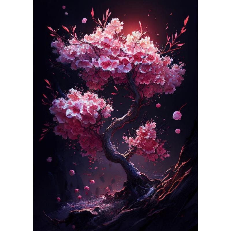 Japanese Sakura Wall Art Poster Print Canvas Painting Pink Watercolor Cherry Blossom Aesthetic Pictures for Living Room Decor