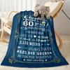 1pc Happy 60th Birthday Celebration Blanket Soft and Warm for Sofa Office Camping Travel Livingroom Great Gift for Friends and Family Comfortable