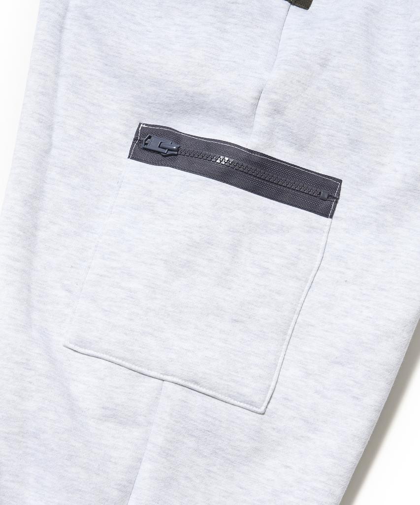 STIGMA Zipper Wide Jogger Pants White Melange