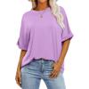 Summer Popular European and American New One-sleeved Oversized Loose Round Neck T-shirt Women's Clothing