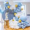 134 darabos kék lufi koszorú ív készlet, esküvőre, születésnapi partira, évfordulóra, ballagásra, ünnepi szobadekorációra