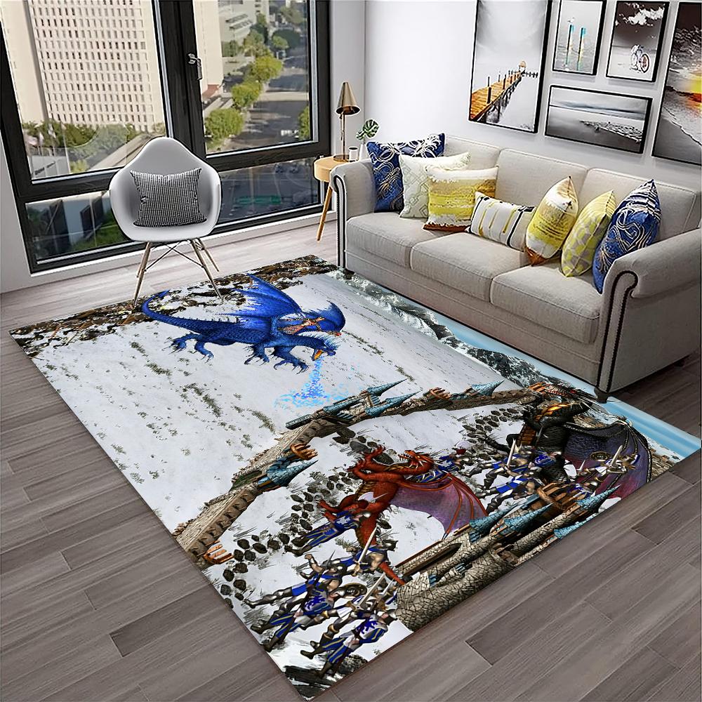 Retro-Spiel Heroes of Might and Magic Teppich für Zuhause Wohnzimmer Schlafzimmer Sofa Fußmatte Dekor, Kinderteppich Rutschfeste Bodenmatte