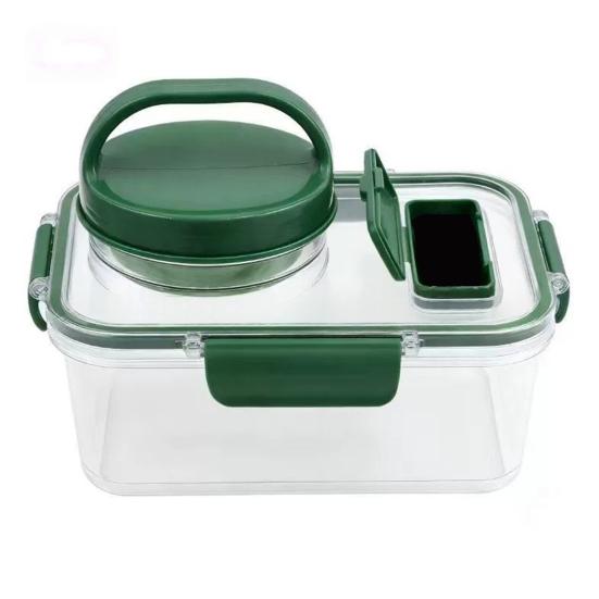 1/2Pcs Salad Jar Built-In Series Meal Prep Container with Dressing Cup Fork Leakproof Airtight Food Storage Box Picnic Portable Freshness Keeper