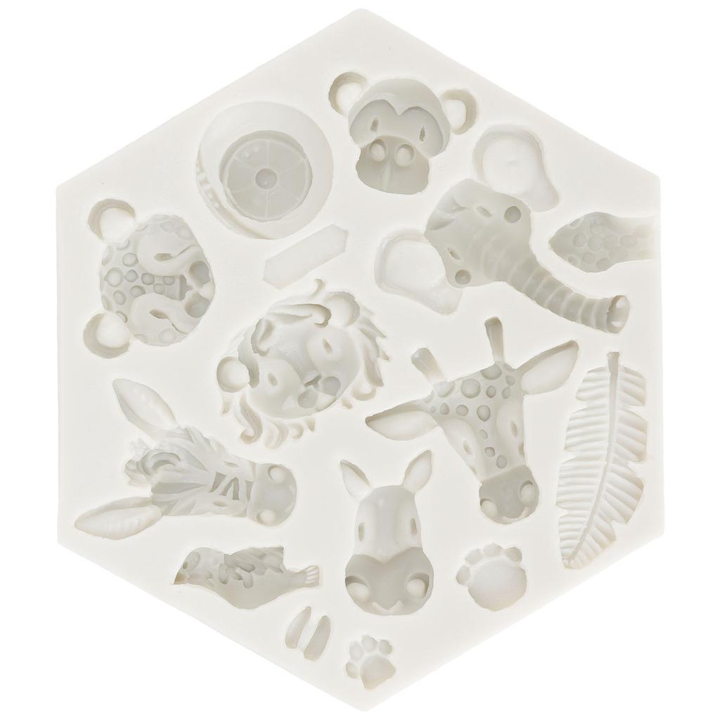 Silicone Mold Cute Animal Shape Easy Demoulding Flexible Soft Baking Mold for DIY Cake Fondant Chocolate 951 Grey