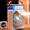 2024 NEW Portable Fan Air Conditioners USB Electric Fan LED Night Light Water Mist Fun 3 In 1 Air Humidifie for Home Car