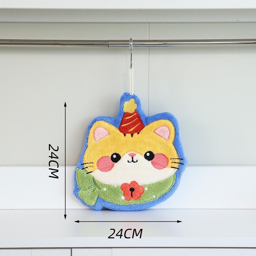 Cute Cat Toilet Handkerchief Coral Fleece Washcloth High Quality Hand Towel  Kitchen