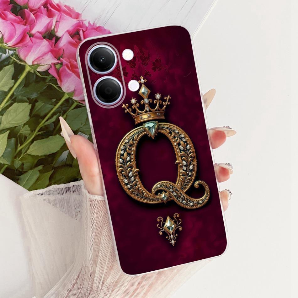 For Vivo Y05 Y11d 2026 Royal Crown Initial Letter Couple Phone Case For Vivo Y11D Y05 4G Soft Silicone TPU Covers Bumpers