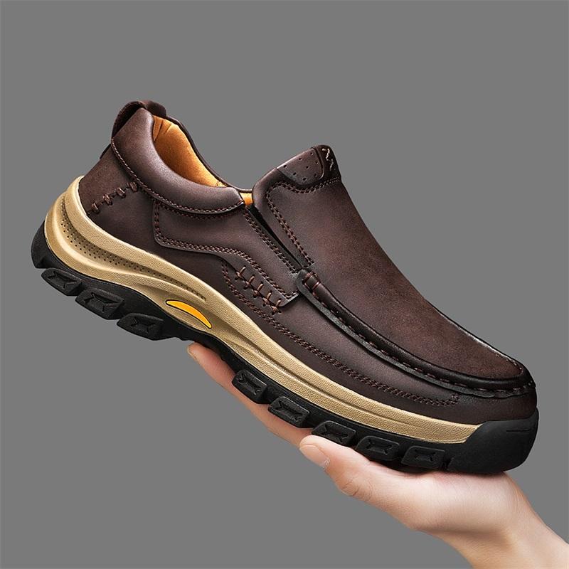 Fashion Genuine Leather Mens Casual Shoes Leisure Walk Man Loafers New Arrival Driving Shoes All-match Hiking Shoes Men Treking Footwear