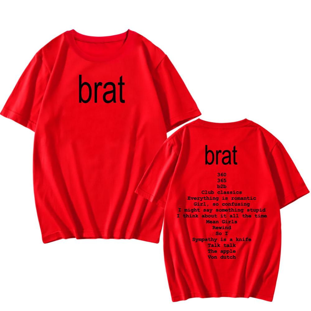 2024 Albumas Brat Grafiniai Marškinėliai Dainininkė Charli XCX Spausdinti Marškinėliai Vyrams/Moterims Hip Hop Gatvės Drabužiai Medvilninė Trumpomis Rankovėmis Vasaros T-shirt