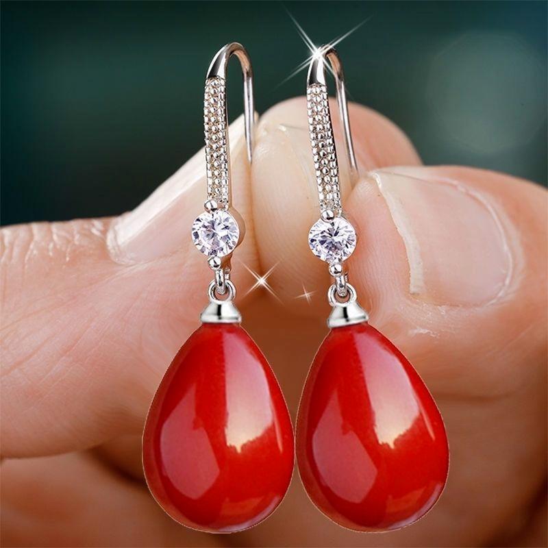 Fashion Waterdrop Imitation Pearls Drop Earrings for Women Elegant Shinying Round Imitation Pearls Stud Earrings