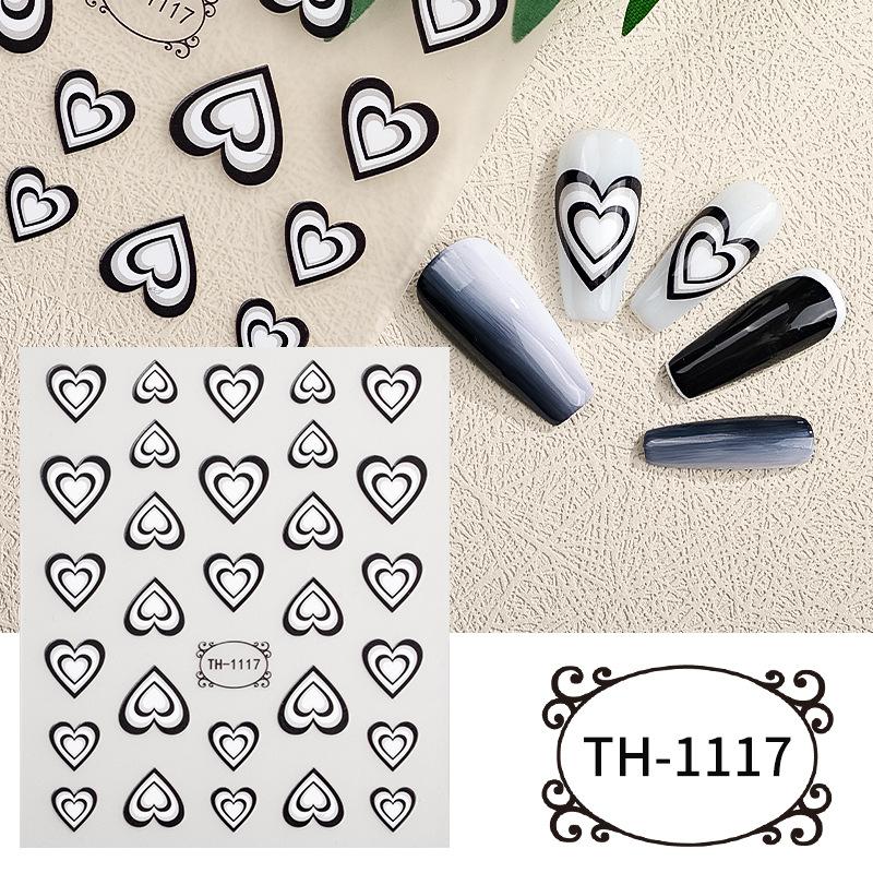 Autocollant 3D pour ongles, ligne ondulée dorée, marbre, géométrie bleue, fleurs abstraites, décalcomanies pour Nail Art, feuilles de décoration de manucure
