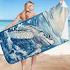 Turtle Print Pattern Digital-printed Polyester Superfine Fiber Double-sided Fleece Beach Vacation Bath Towel, Beach Towel