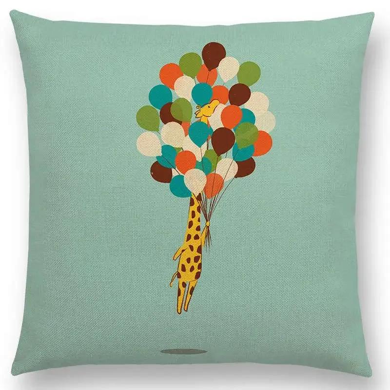 Latest Cartoon Animals Cute Shark Cat Bird Giraffe Penguin Whale Polar Bear Hippo Panda Cushion Cover Car Sofa Throw Pillow Case