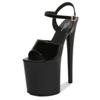 Women's 20CM Ultra High Patent Leather Stiletto Sandals - Extreme Thin Heels Sexy Waterproof Party Shoes for Summer Nightclub & Evening Wear