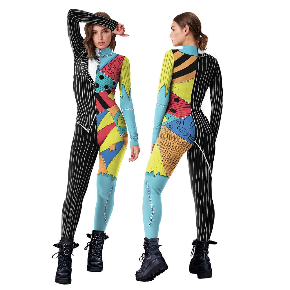 Halloween Costume Christmas Horror Night Sally Dress Stacked On Cosplay Digital Printed Costume