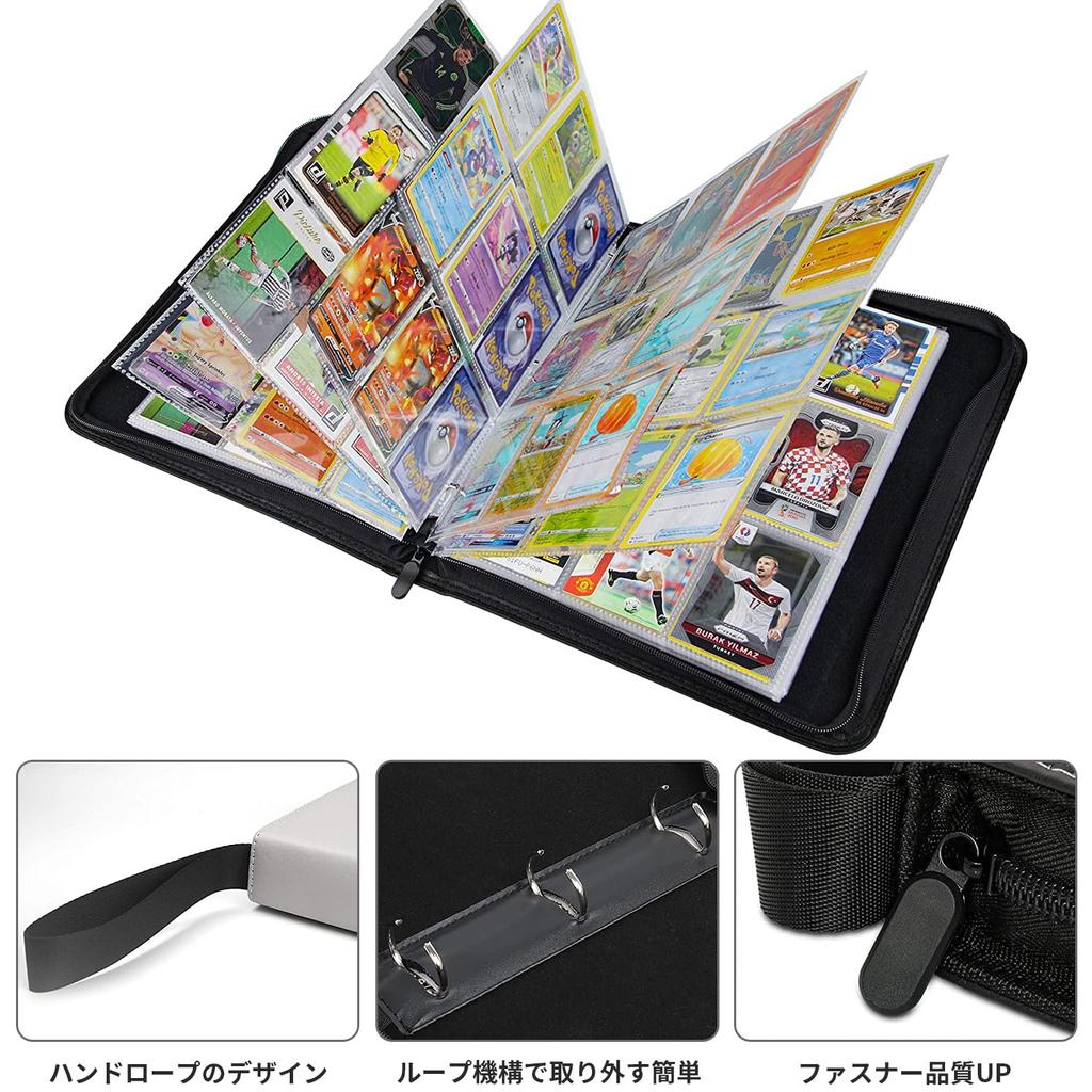 Card File Trading Card File 9 Pockets Holds 720 Cards Waterproof and Card Binder with PVC Cover Portable Zipper Card Sheet for Storing Other Game