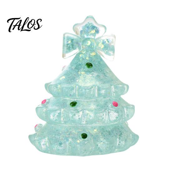 Durable TPR Sensory Balls Christmas Tree Stress Ball, Soft Squeeze Toy for Relief, Glow Portable Desk Fidget Toys in Dark Hand Toy, Holiday