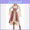 Baroque Style European Medieval Stage Dress With Spliced Polyester Fabric For Theater Performances
