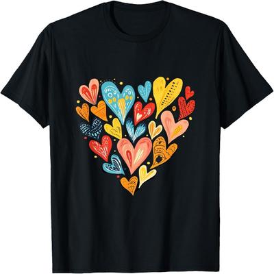Vier de Liefde met Hartpatronen Mode Selectie T-shirt