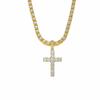 European & American Zirconia Cross Pendant Necklace with 4mm Diamond Tennis Chain - High-End Niche Design