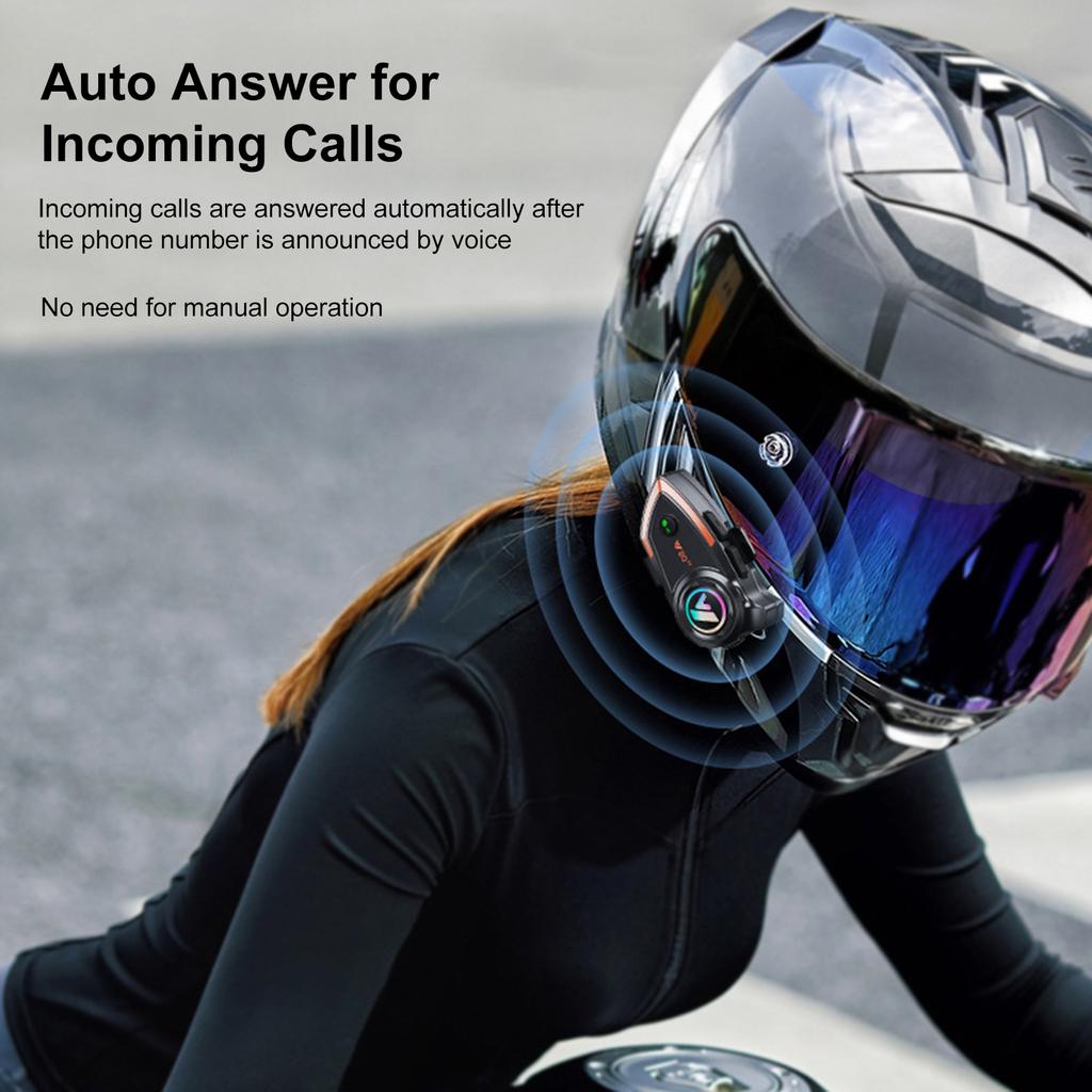 Motorcycle Intercom Helmet BT Headset Compatible with a Variety of Helmets