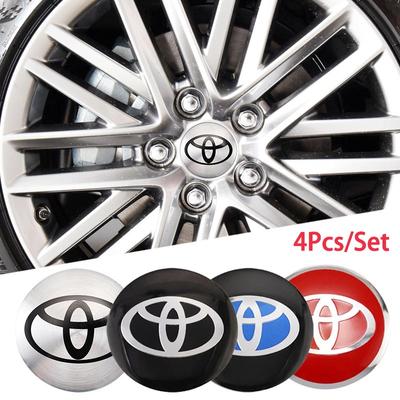 4 Stück Auto-Radaufkleber 56mm Auto-Mittelnabendeckel-Aufkleber für Gazoo Racing TRD Corolla Yaris Chr Auris Rav4 Prius Prado