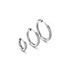 Circle Titanium Steel Hoop Earrings Sliver/Gold/Black Circular Earrings  Man