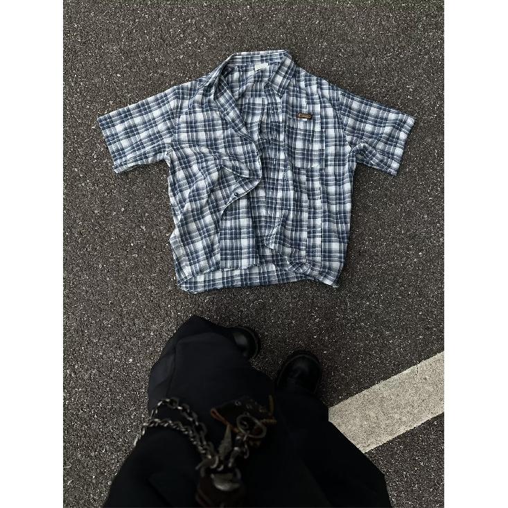 Men'S Checkered Square Neck Youth Fashion Japanese Style Artistic Men'S Loose Fitting Shirt New Long Sleeved Fashion Autumn Trend Harajuku