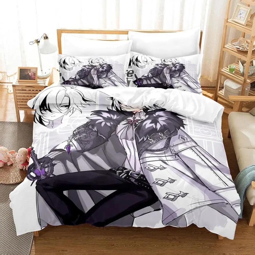 Anime Genshin Impact Arlecchino Posteľná súprava Obliečka na paplón Posteľná súprava Prikrývka Obliečka na vankúš Prikrývka king Queen Size Chlapci Dospelí