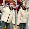Fake Two Contrasting Knitted Patchwork Down Cotton Jacket Women's Winter 2025 New Plus-size Design Short Stand-up Collar Jacket