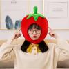 Tomato Headgear Soft Wearable Cute Cross-dressing Plush Caps Headwear Photography Props Halloween Cartoon Hat Cosplay Costume