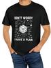 Men's Casual Cotton T-Shirt with Geometric Print - "Don't Worry, I Have a Plan" Unisex T-Shirt