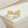 Personality Crystal Finger Rings Elegant Women's Opening Ring Exquisite Plain Ring  For Girls