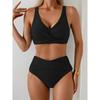 New Quality Bikini Swimsuit Europe and The United States Sexy Gathered Solid Color Split Bikini Swimsuit Female
