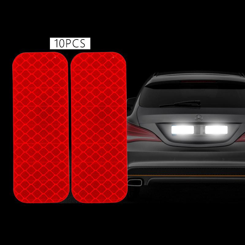 10 Stück Nachtreflexionsaufkleber,Sicherheitswarnungen,Reflektierendes Spiegelband,Autoteile,Für Verschiedene Fahrzeugmodelle
