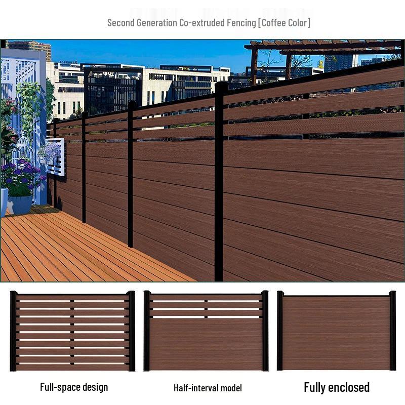 WPC Wood-Plastic Outdoor Fence: Durable, Anti-Corrosion Windbreak & Partition for Courtyard and Villa.