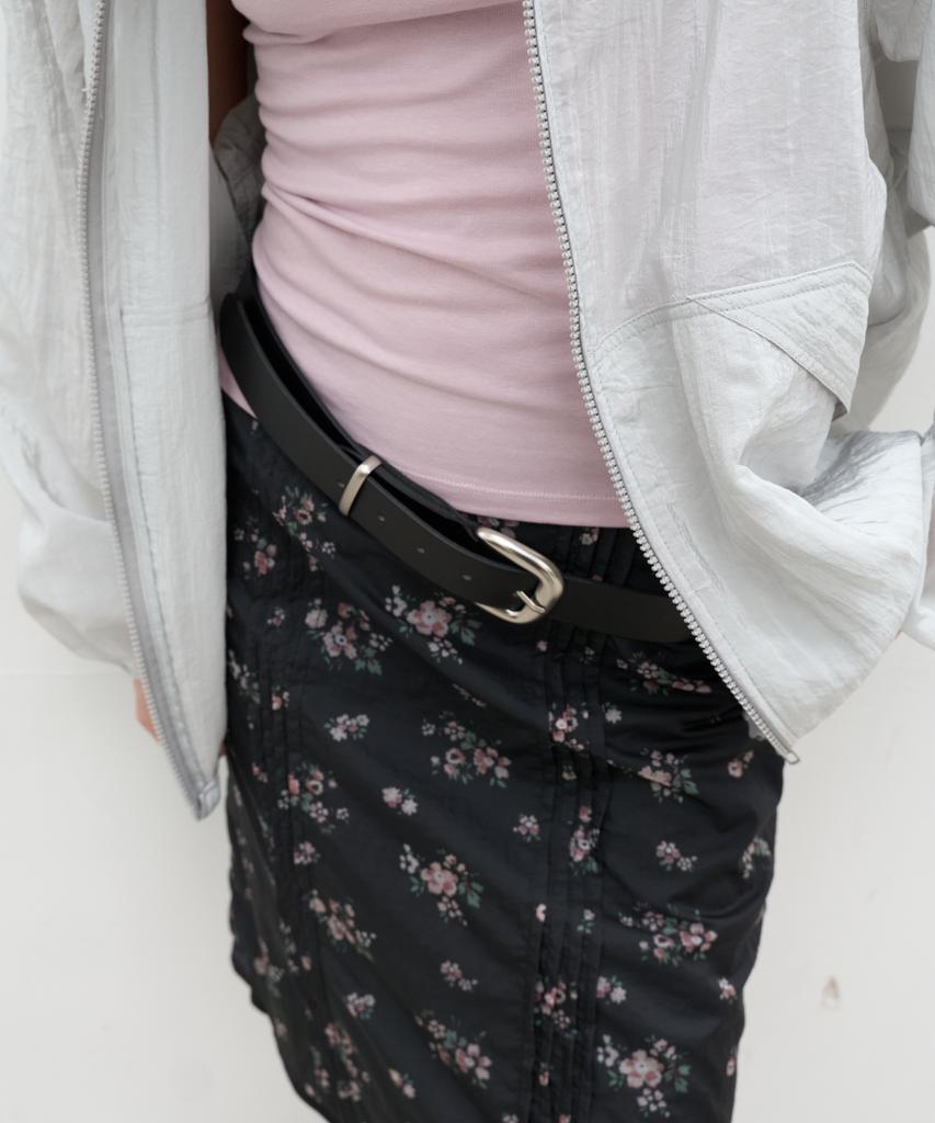 Seolan Floral Midi Skirt_Black