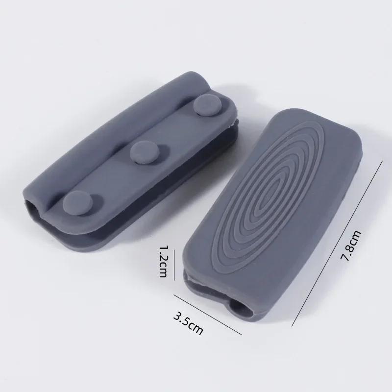 1 Pair Silicone Handles Non-Slip Silicone Pot Handle Cover Anti-Scalding Heat Insulation Pot Handle Cover Kitchen Accessories