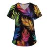 Tops casuales con cuello en V y estampado de carnaval para mujer, top de enfermería seca