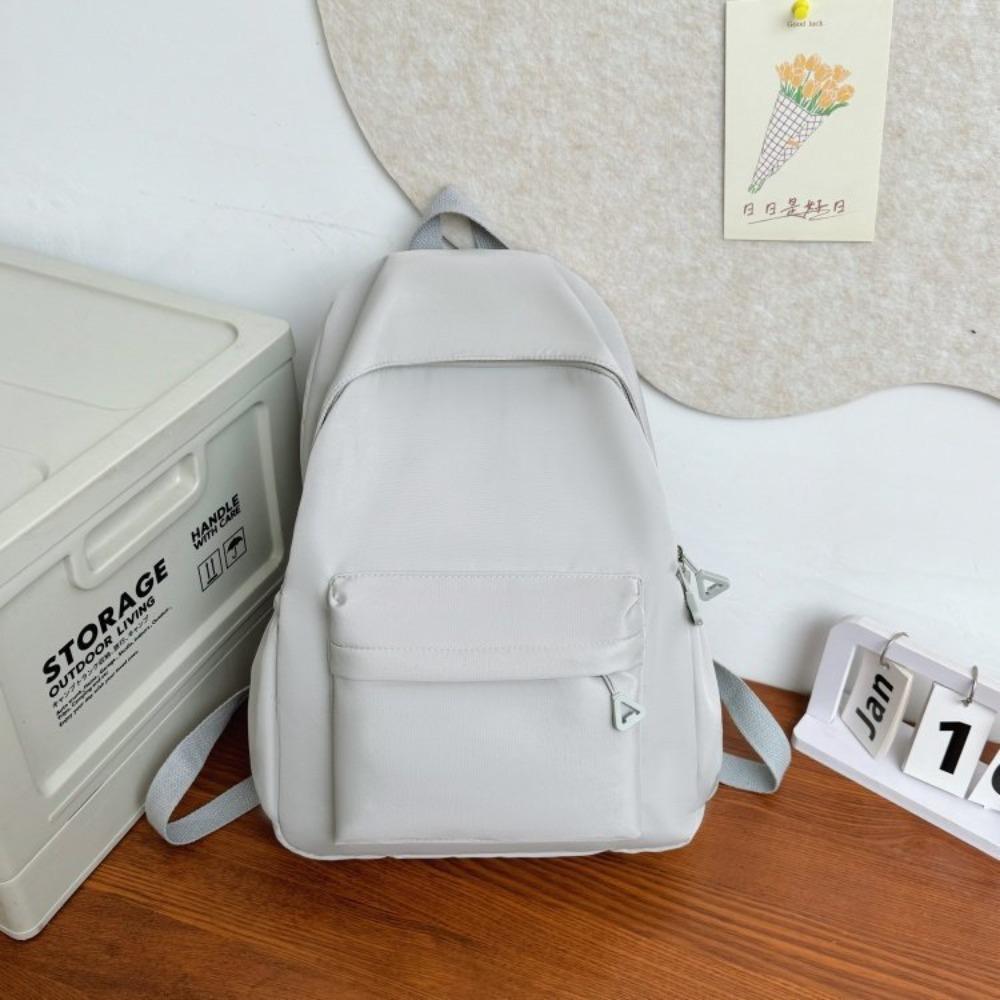 New Backpack Large-capacity Solid Color Primary and Secondary School Student Bag Korean Version of Versatile College Style School Bag